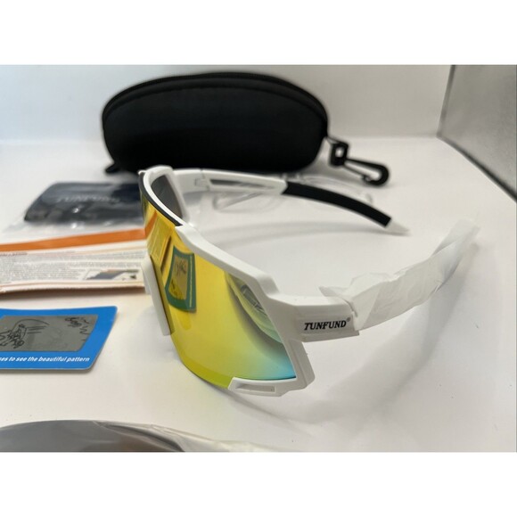 Tunfund Sunglasses Inter-Changeable Shades in Case Designer Fashion White - Picture 4 of 7
